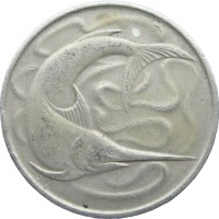 Монета Сингапур 20 центов 1972