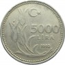 Турция 5000 лир 1992