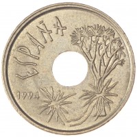 Монета Испания 25 песет 1994