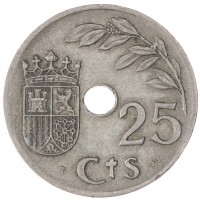 Монета Испания 25 сентимо 1937