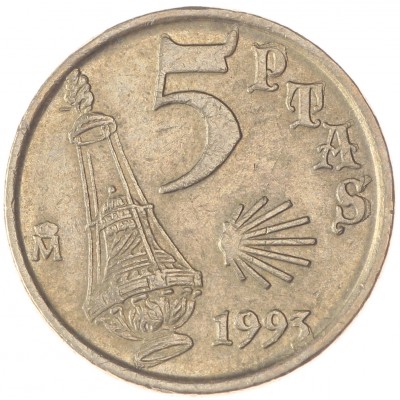 Монета Испания 5 песет 1993