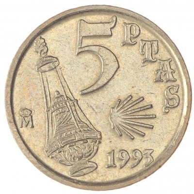 Монета Испания 5 песет 1993