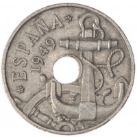 Монета Испания 50 сентимо 1949