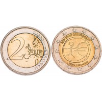 Монета Австрия 2 евро 2009 10 лет экономическому и валютному союзу