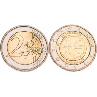 Монета Словакия 2 евро 2009 10 лет экономическому и валютному союзу