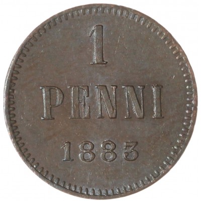Монета 1 пенни 1883