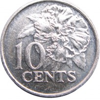 Монета Тринидад и Тобаго 10 центов 2002