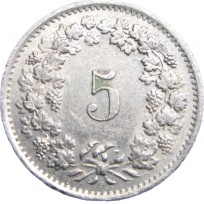 Швейцария 5 раппенов 1967