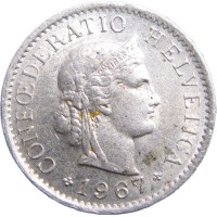 Швейцария 5 раппенов 1967