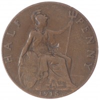 Великобритания 1/2 пенни 1915