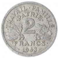 Франция 2 франка 1943