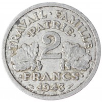 Франция 2 франка 1943