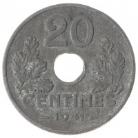 Франция 20 сентим 1941