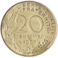 Франция 20 сентим 1997