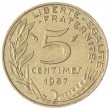 Франция 5 сентим 1987