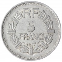 Монета Франция 5 франков 1947