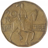 Монета Чехия 20 крон 1993