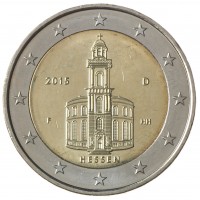 Монета Германия 2 евро 2015 Гессен (Церковь Святого Павла во Франкфурт-на-Майне)