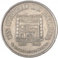 Монета Панама 1/4 бальбоа 2008