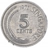 Сингапур 5 центов 1971