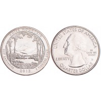 Монета США 25 центов 2013 Национальный лес Белые горы