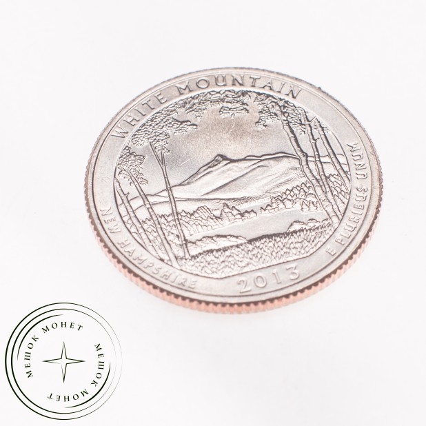 США 25 центов 2013 Национальный лес Белые горы