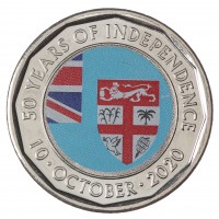Монета Фиджи 50 центов 2020 50 лет Независимости