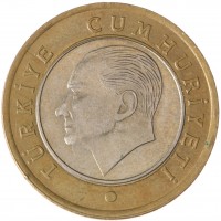 Турция 1 лира 2014