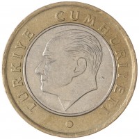 Монета Турция 1 лира 2012