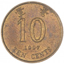 Монета Гонконг 10 центов 1997