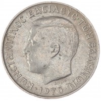 Монета Греция 2 драхмы 1970