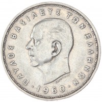 Монета Греция 20 драхм 1960 Серебро