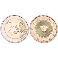 Монета Греция 2 евро 2018 70 лет союза островов Додеканес с Грецией
