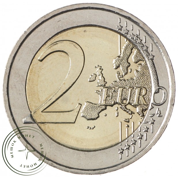 Греция 2 евро 2018 70 лет союза островов Додеканес с Грецией