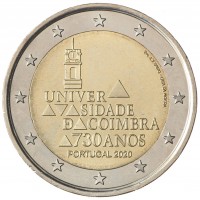 Монета Португалия 2 евро 2020 Университет Коимбры