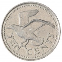 Монета Барбадос 10 центов 2003