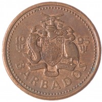 Монета Барбадос 1 цент 1995