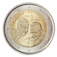 Монета Италия 2 евро 2022 Фальконе и Борселлино