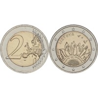 Монета Литва 2 евро 2023 Подсолнух 