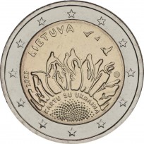 Монета Литва 2 евро 2023 Подсолнух 