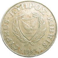 Монета Кипр 10 центов 1983