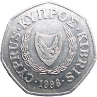 Монета Кипр 50 центов 1996