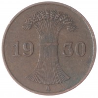 Монета Германия 1 рейхспфенниг 1930
