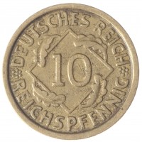 Монета Германия 10 рейхспфеннигов 1924
