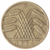 Монета Германия 10 рейхспфеннигов 1924