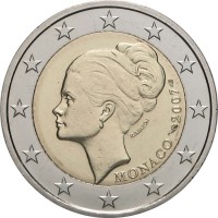 Монета Монако 2 евро 2007 Грейс Келли