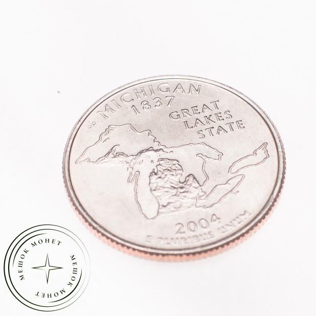 США 25 центов 2004 Мичиган