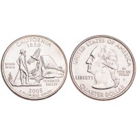 Монета США 25 центов 2005 Калифорния