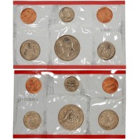 США годовой набор из 10 монет 1987 года с различными знаками монетного двора