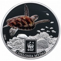 Монета Танзания 100 шиллингов 2016 Зеленая морская черепаха